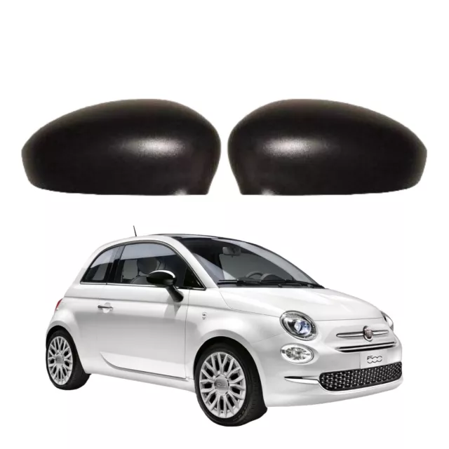 Paar Kappen Rückspiegel Schwarz Geeignet für Abarth / Fiat 500 Von 2007