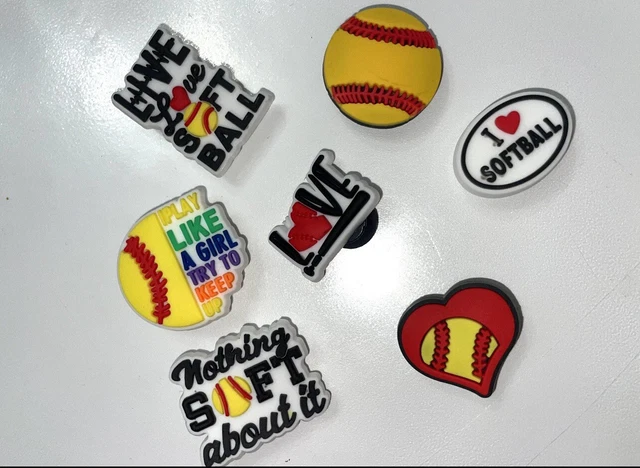 Softball Charms PVC Sandal Wristband Decoration,Sports Shoes Decorat...