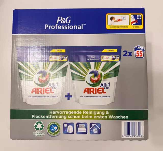 2 Packungen x 55 Stück ARIEL Professional All-in-1 Pods