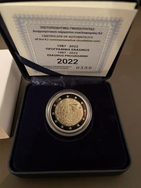 Coffret Box BE PROOF 2 euro GRECE GREECE GRIECHENLAND 2022 Erasmus
