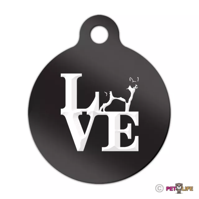 Love Rat Terrier Engraved Keychain Round Tag w/tab park rattie Many Colors