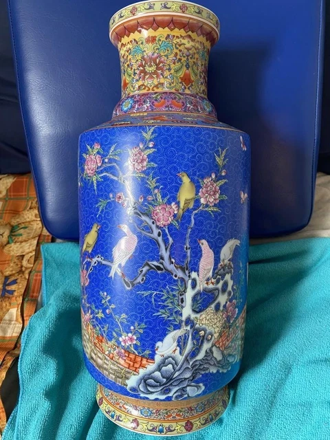 釉裏紅 龍雲図花瓶 双龍 高さ41cm 飾壷 花器 壺 中国美術 中国古玩骨董 釉裏紅 龍雲図花瓶 双龍 高さ41cm 飾壷 花器 壺 中国美術 中国