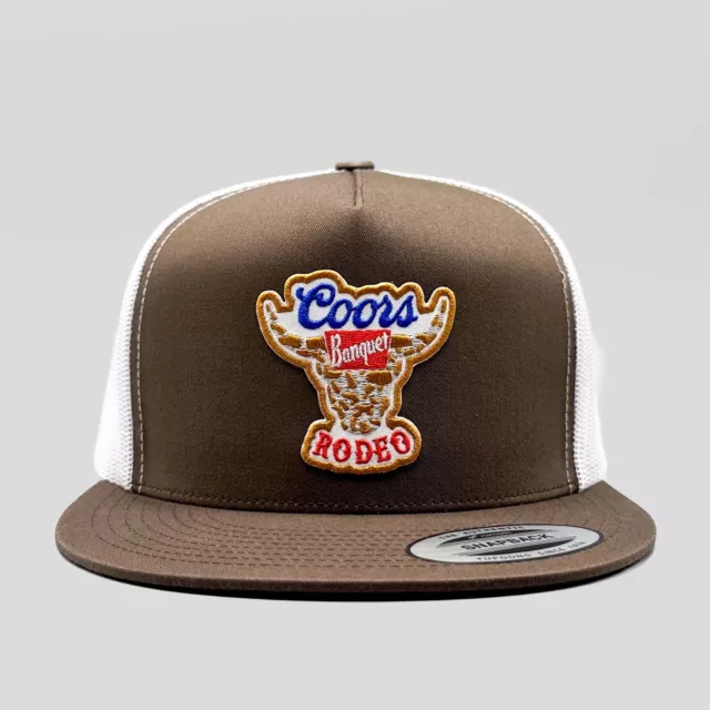 COORS RODEO TRUCKER Hat, Retro Patch on Brown Yupoong 6006 Snapback $39 ...