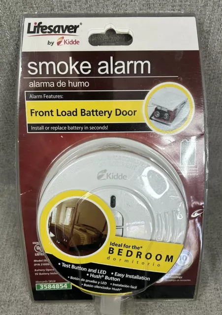 Lifesaver By Kidde Smoke Alarm For Bedroom W Front Load Battery Door I9070 - New