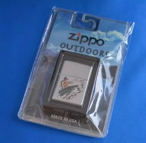 Zippo lighter fish fishing bass fishing blister pack unused imported from Japan