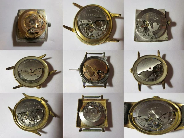 Lot De 2 Mouvements Automatiques Anciens JEJ Jeambrun - Pour Pièces Ou Restauration