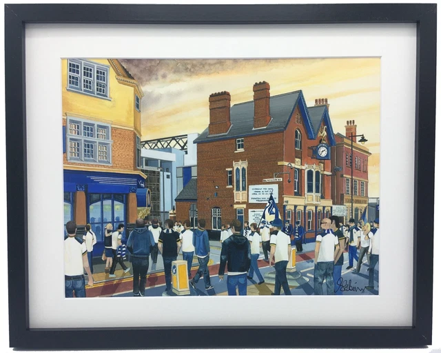 Tottenham FC WHL Stadion hochwertiger gerahmter Kunstdruck. Ca. A4.