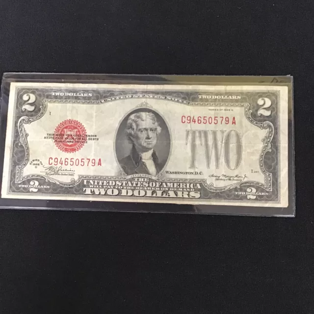1928 series $2 Red Seal 1st year note