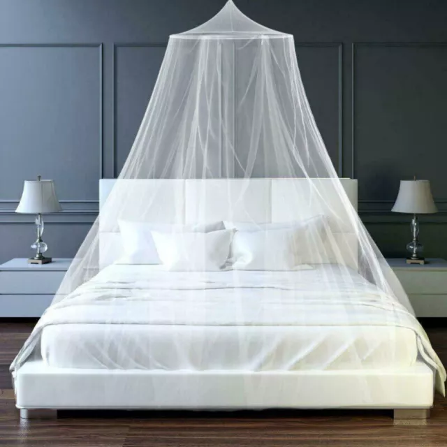 Mosquito Net Canopy Dome Fly Insect Protect Double King Bed Tent Mesh Curtain UK