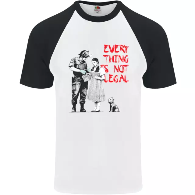 Banksy Arte Everything Is No Legal Hombre S/S Camiseta de Béisbol