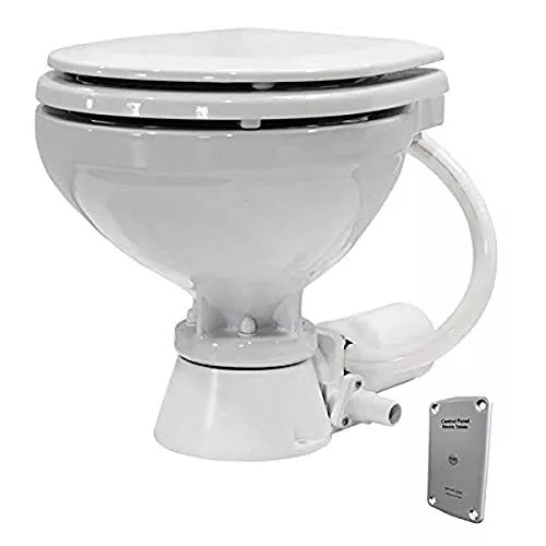 80-47435-01 AquaT Compact Standard Electric Marine Toilet, 12V, White
