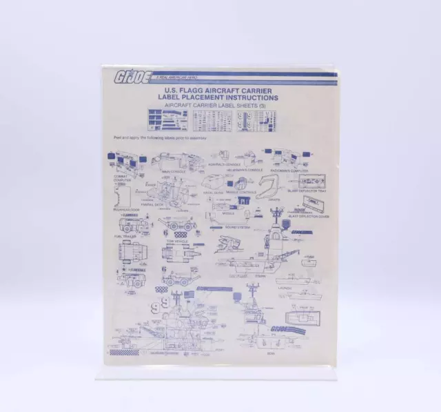 U.S.S. Flagg Aircraft Carrier 1985 ORIGINAL Label Placement/ Blueprint G.I. Joe