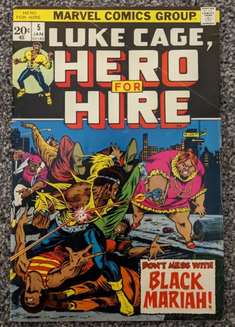 Luke Cage Hero For Hire 5. Marvel 1973. 1st Appearance of Black Mariah