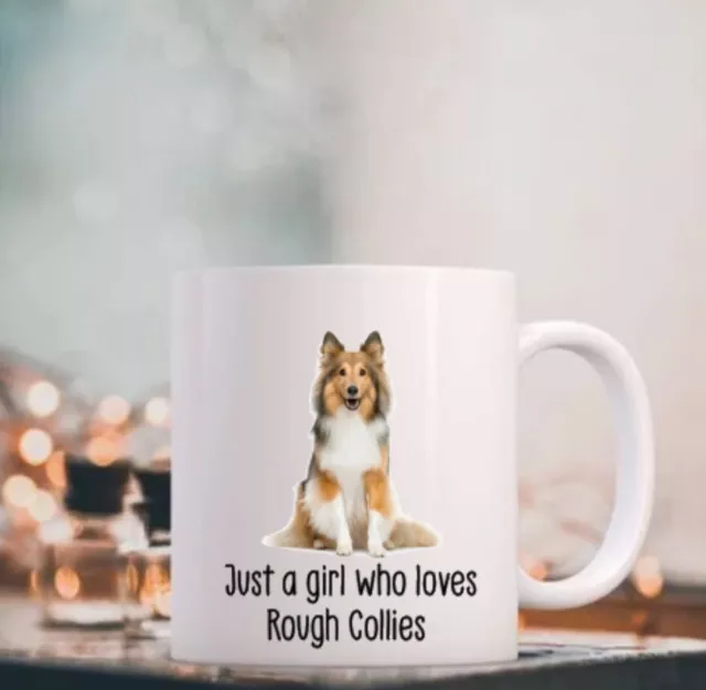 Funny Rough Collie Dog Coffee Tea Mug Gift Present