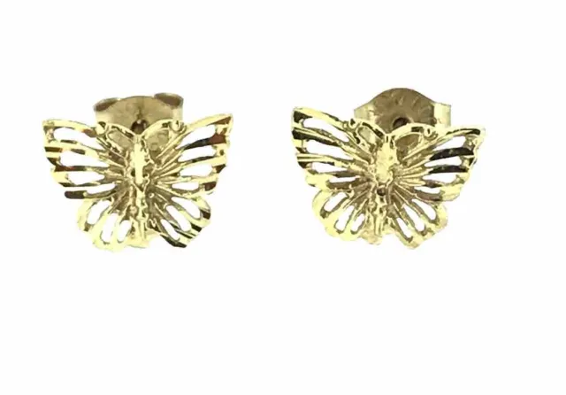 Vintage 9ct Gold Butterfly Post Earrings