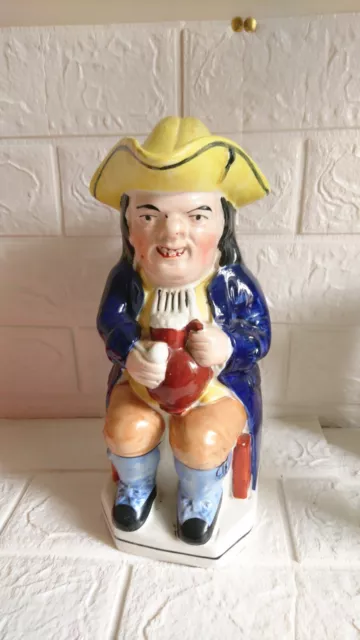 Early Antique Staffordshire Toby Jug. 18th Century? With Yellow Hat RARE ! 🇬🇧