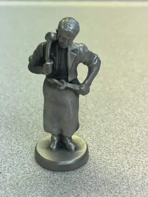 HUDSON PEWTER Figurine MAN in APRON with HAMMER and WRENCH VINTAGE 1980