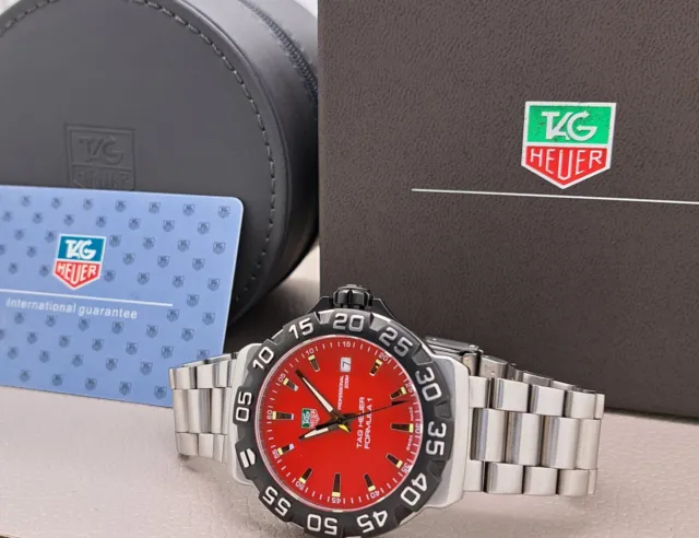 [BOX+PAPER] Used Tag Heuer Formula 1 Reference WAH1112 Swiss Red Dial Watch