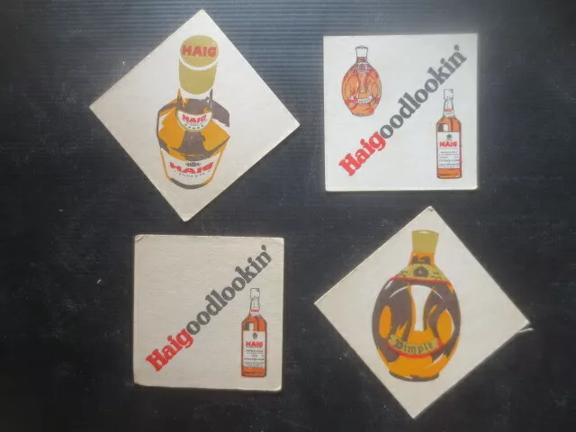 complete set of 4 HAIG SCOTCH WHISKY Coasters Australian  1980,s Issue "