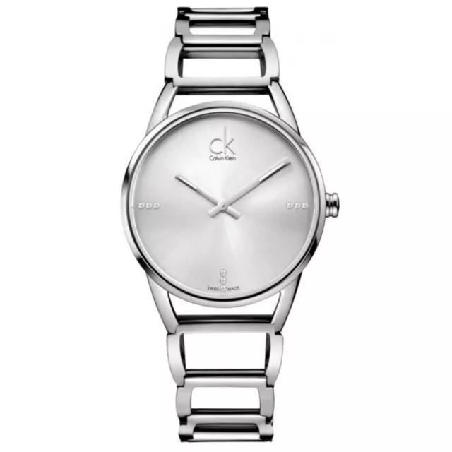 Calvin Klein Womens Stately Watch K3G2312W Silver Dial - Warranty - Rrp 450.00