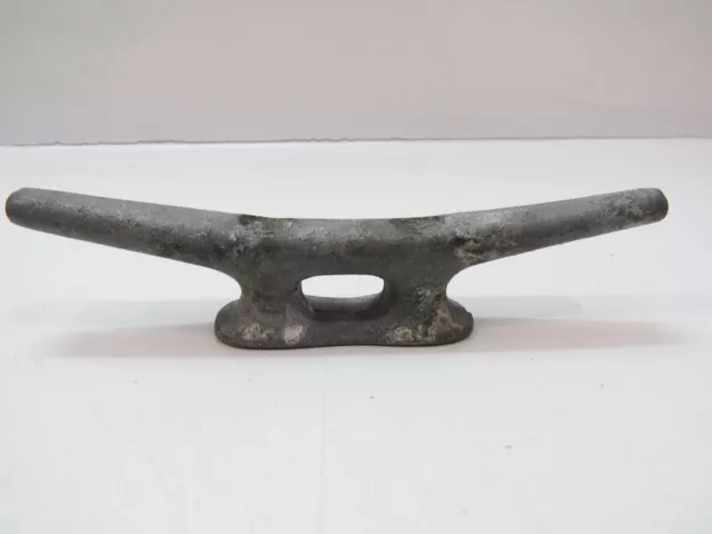 1 Old Used Wilcox Crittenden 5+7/8 inch Cast Iron Boat Dock Cleat (D3C814B)