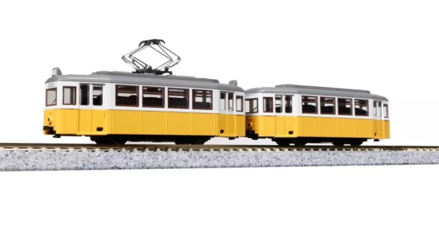 Kato Scala N K14806-4 Tram Classic Giallo Motrice e Rimorchiata Nuovo OVP