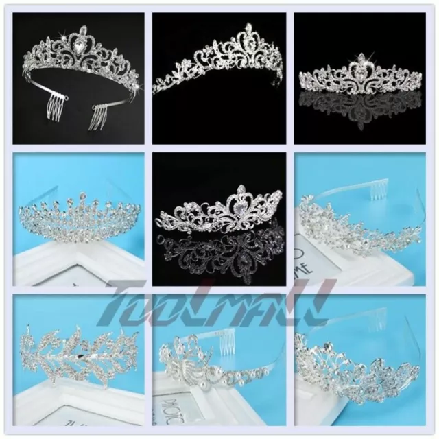 Rhinestone Kids Girl Crystal Tiara Hair Band Bridal Princess Prom Crown Headband