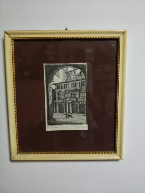 Giacomo Mossini Incisione Acquaforte Puntasecca Milano