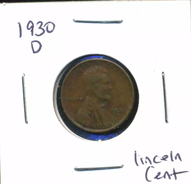1930 D Wheat Penny Key Date Us Circulated One Lincoln Rare 1 Cent U.s Coin #6218