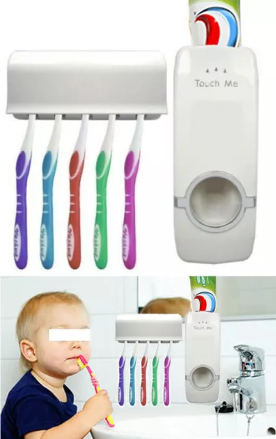 Dispenser automatico di dentifricio con porta spazzolini NO ELETTRICITA'