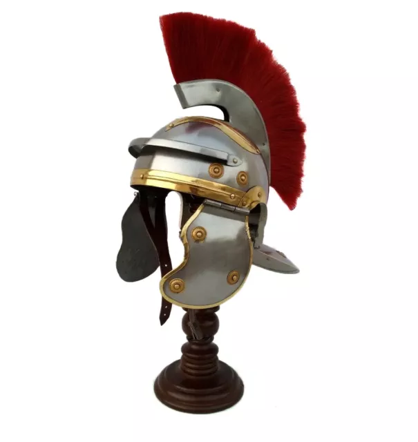 Greek Ancient Armour Helmet with Plume Centurion Costume Helmet Roman Spartan De