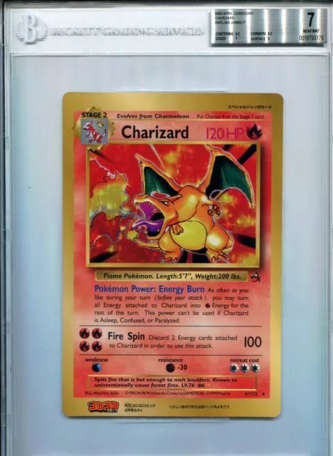 Bgs 7 Mint -  Charizard Corocoro English Jumbo - 2000 Pokemon Japanese Promo #4