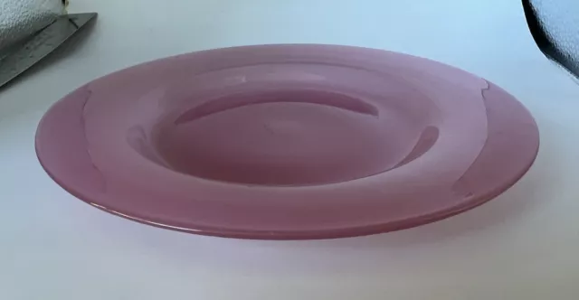 Steuben Pink Raspberry Rosaline Large 8.25" charger Style Dish or Plate 2