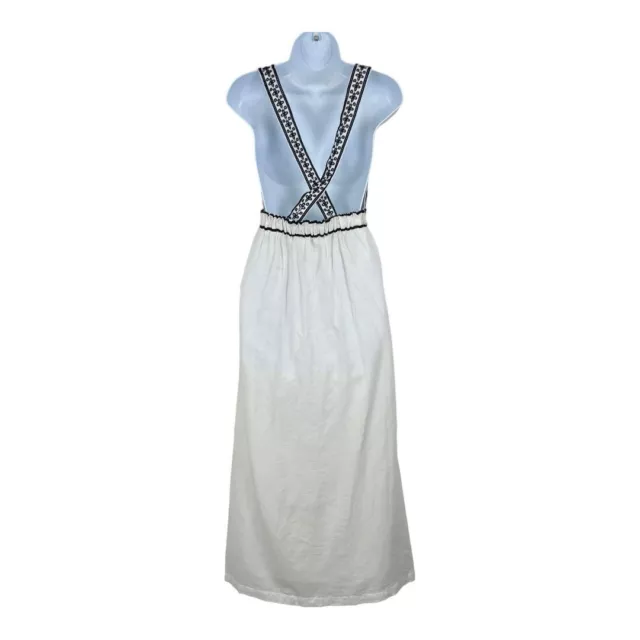 J. Crew Women's Size S Embroidered Linen Cotton Cross Back Maxi Dress G6494 3