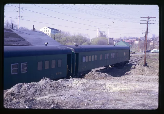 Railroad Slide - Baltimore & Ohio #X2100 Work Train Passenger Car B&O C&O 1973