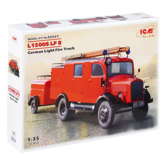 ICM 35527 Plastic model car kit Scale 1:35 L1500S LF 8 German light fire truck