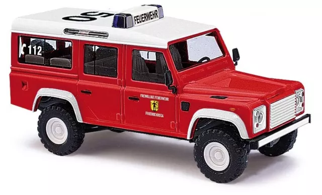 Busch 50376 Defender, Land Rover Feuerwehr Friedrichroda / Thür Spur H0  NEU/OVP