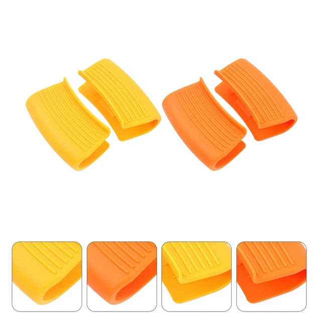 2 paia guanti in silicone a prova di calore pentola maniglia in silicone clip