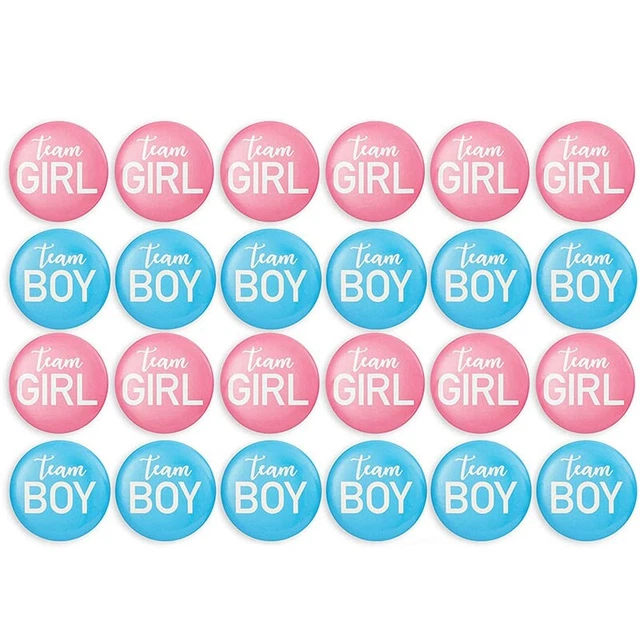 Gender Reveal Button Pin-24 Pezzi Pin Badge Accessori per Ragazze o Ragazzi Z3L8