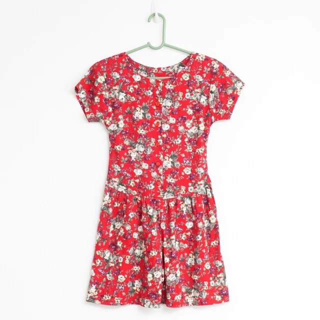 Vintage Red Floral Liberty House Young Hawaii Romper Playsuit XS