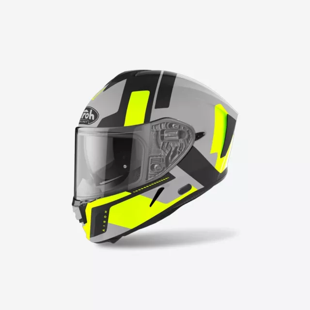 CASCO AIROH SPARK SHOGUN yellow MATT INTEGRALE DOPPIA VISIERA TAGLIA m