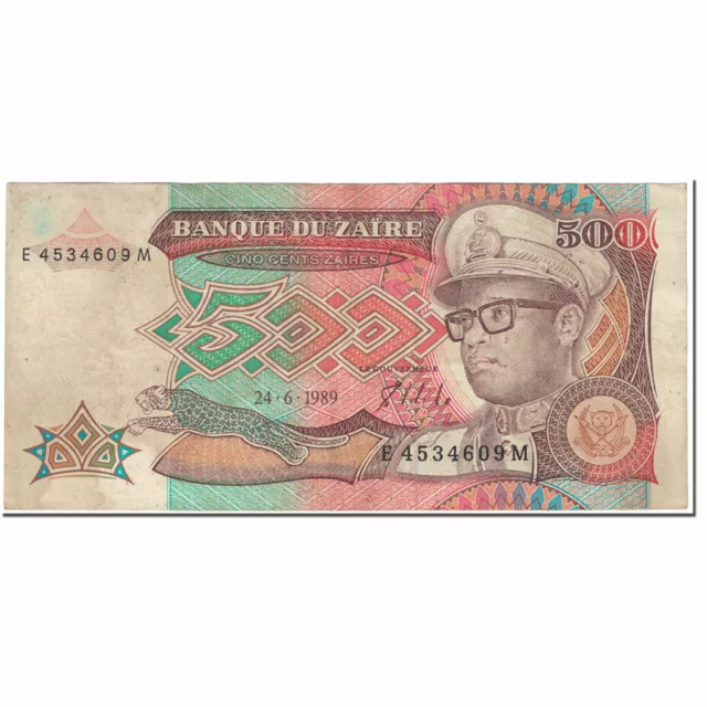 [#605736] Banknote, Zaire, 500 Zaïres, 1989, 1989-06-24, KM:34a, VF(20-25)