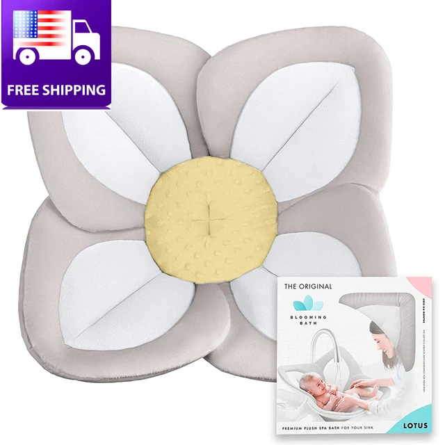 Lotus Bath Seat - Plush Minky Baby Sink Bathtub - the Original Washer-Safe Flowe