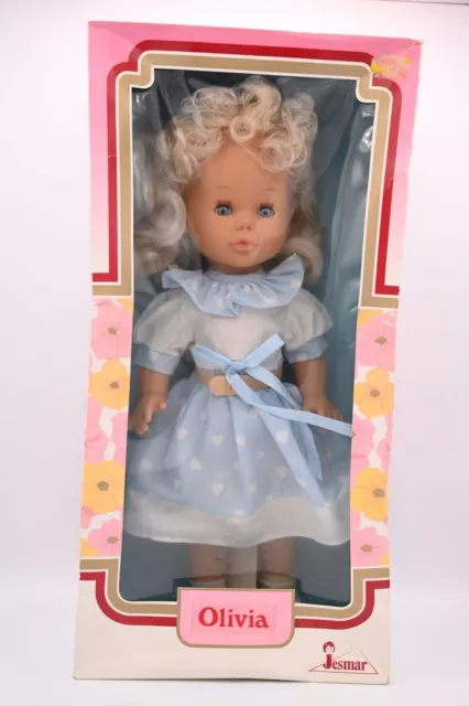 Vintage Jesmar Olivia Baby Girl Doll Blonde Hair Blue Eyes New in Box