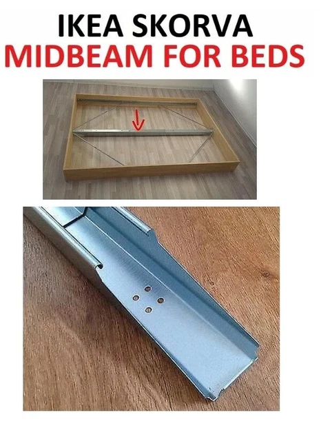 IKEA SKORVA MIDBEAM x4 Pack Galvanised Bed Support Beams Adjustable ...