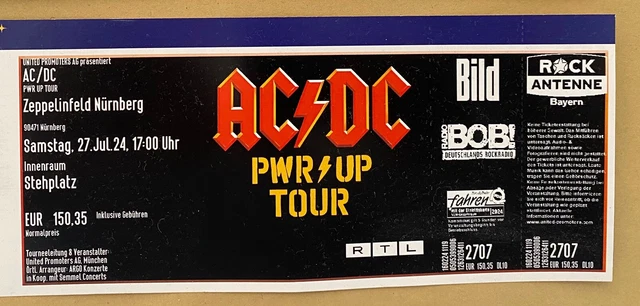 AC/DC POWER UP TOUR 2024 - 1 x Ticket für Nürnberg - 27.07.2024 EUR 181 ...