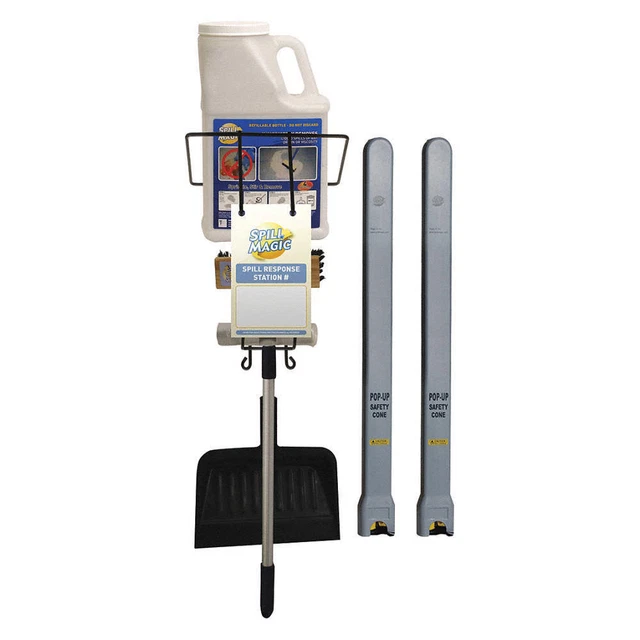 SPILL MAGIC SM1SRSKITZ Spill Response Station Kit,Blk,7-3/4