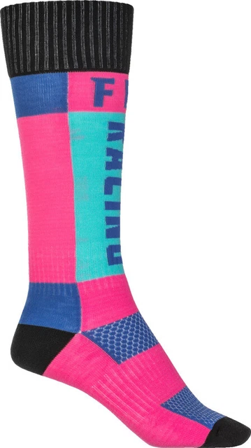 Fly Racing MX Pink Blue Thick Socks size Small-Medium