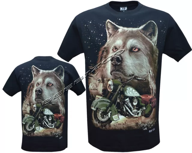 TSHIRT WOLF EAGLE Biker indianisches Motorrad Leuchten im Dunkeln M XXL EUR 13,92 PicClick DE