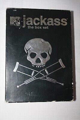 Jackass - The Box Set (DVD 2005 4-Disc Set) Complete w/Book Comedy FREE SHIPPING